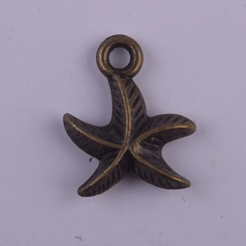 

Оптовая продажа, кулон в виде морской звезды, Ретро стиль, бронзовая кожа, цепочка, ожерелье, подвеска, сплав, ювелирные аксессуары, 50 шт./лот: