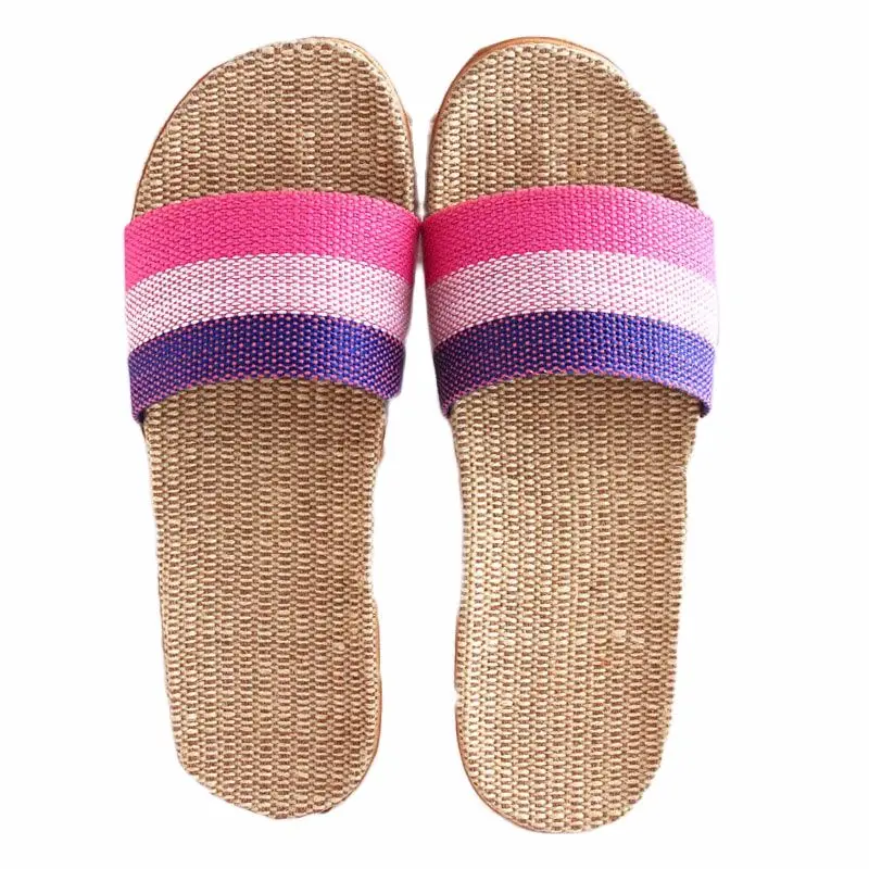 Женские пляжные туфли Вьетнамки летние сандалии Новинка 2019 года Льняные тапочки