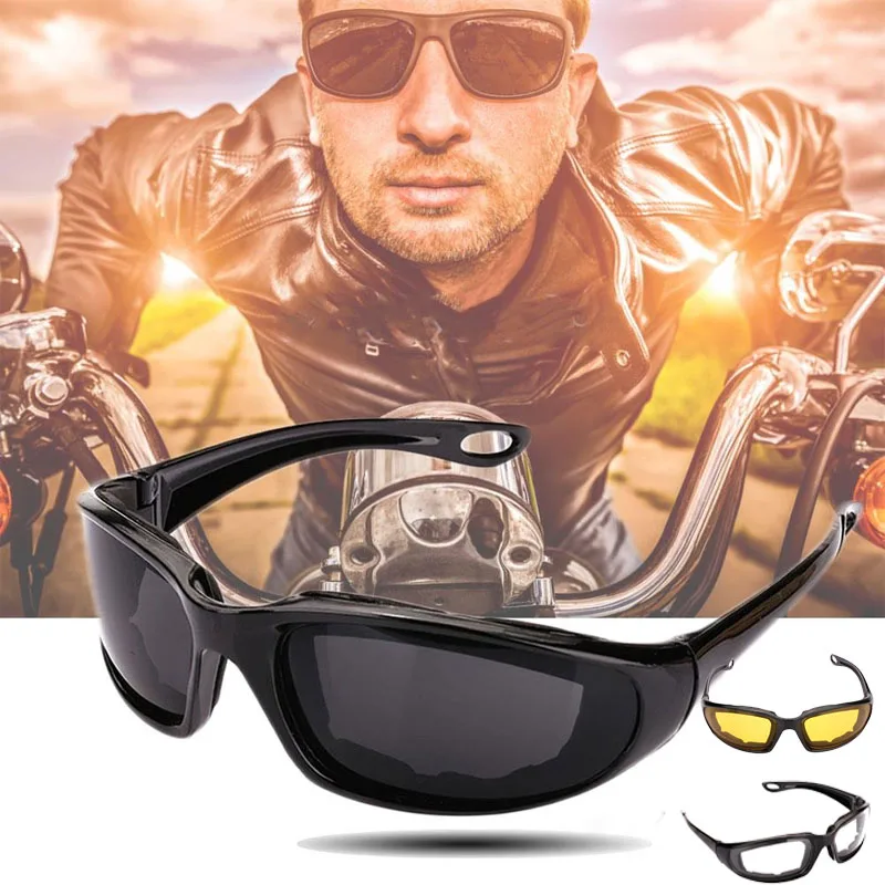 

Outdoor Sports Cycling Goggles Riding Motorcycle Sunglasses Bike Black Frame Eyewear Windproof Lightproof Motorbike Men Eyewear