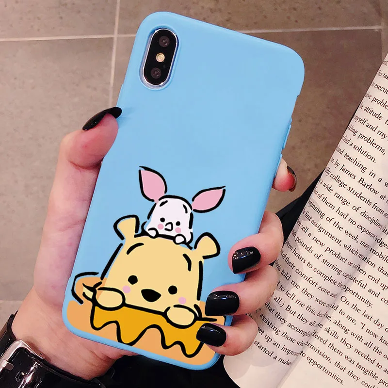 Чехол для телефона iPhone 11 Pro XR X Xs Max 8 7 6 Plus 6S SE мультяшный медведь свинья матовые