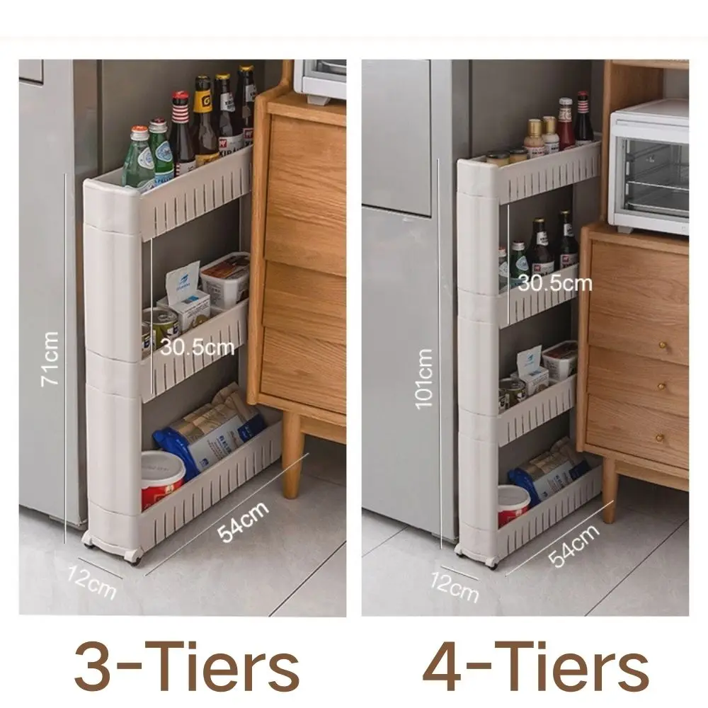 3 Tier Slim Storage Cart Kitchen Rack with Wheels For Fridge Gap Movable Bathroom Organizer Shelf Holder | Дом и сад