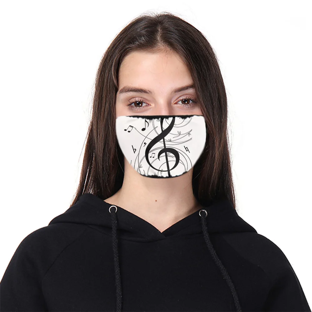 Музыка Символ черно-белая художественная печатная маска для лица теплая зимняя