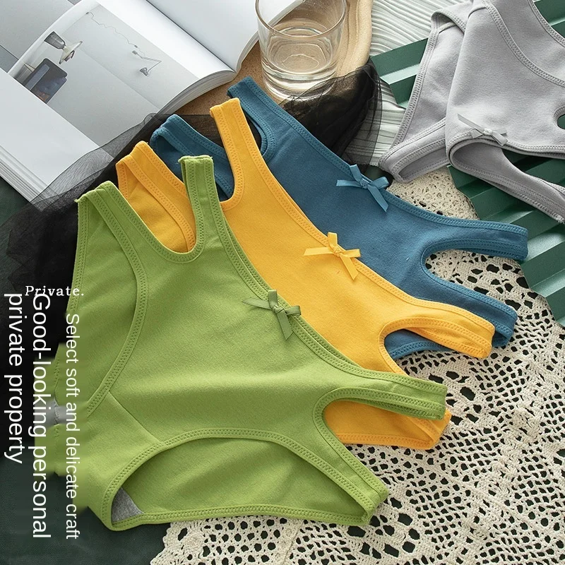 

2-Piece Hot Sexy Girl Breathable Hollow Graphene Crotch Cotton Women's Underwear Low Waist Briefs