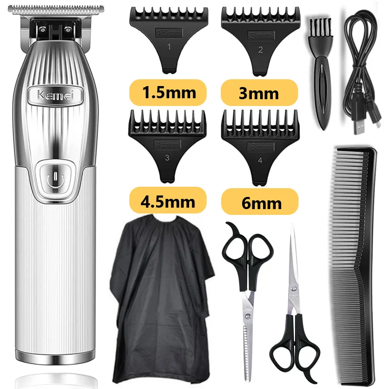 

Original kemei professional cordlesss barber hair trimmer for men rechargeable beard trimmer electric hair clipper pro machine