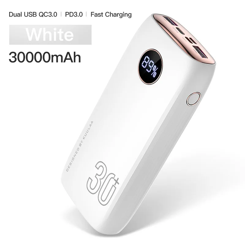 

Внешний аккумулятор 30000 мАч с портом USB Type-C и поддержкой быстрой зарядки