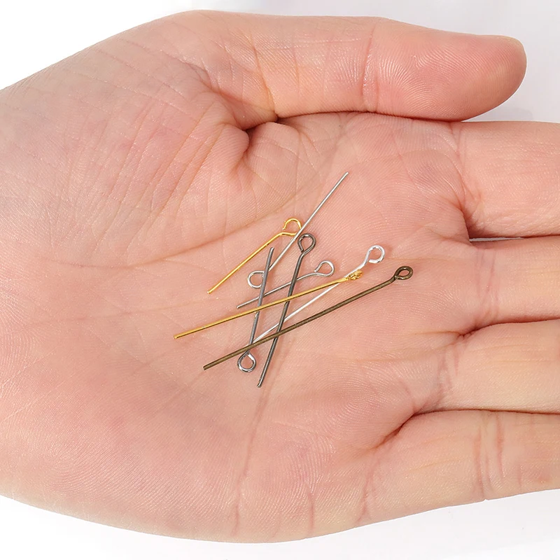

200Pcs 0.6mm Stainless Steel Gold Color Eye Pins Hooks DIY Earrings Findings for Handmade Crafts Jewelry Making