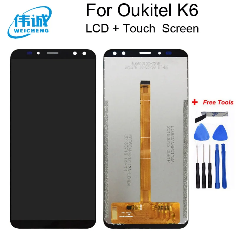 Дисплей с тачскрином 5 99 '&#x272160x108 ЖК-дисплей в сборе для телефона Oukitel K6 оригинал
