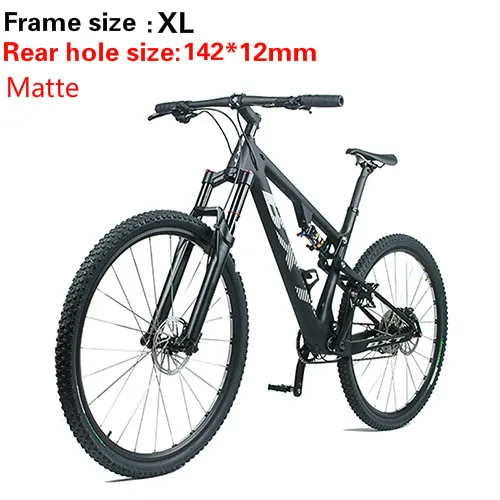 XL 142X12mm matte Горный велосипед 29er карбоновая рама MTB велосипед полная подвеска полный велосипед 1*11 скорость 29er* 2,1 mtb Шины - Цвет: XL 142X12mm matte
