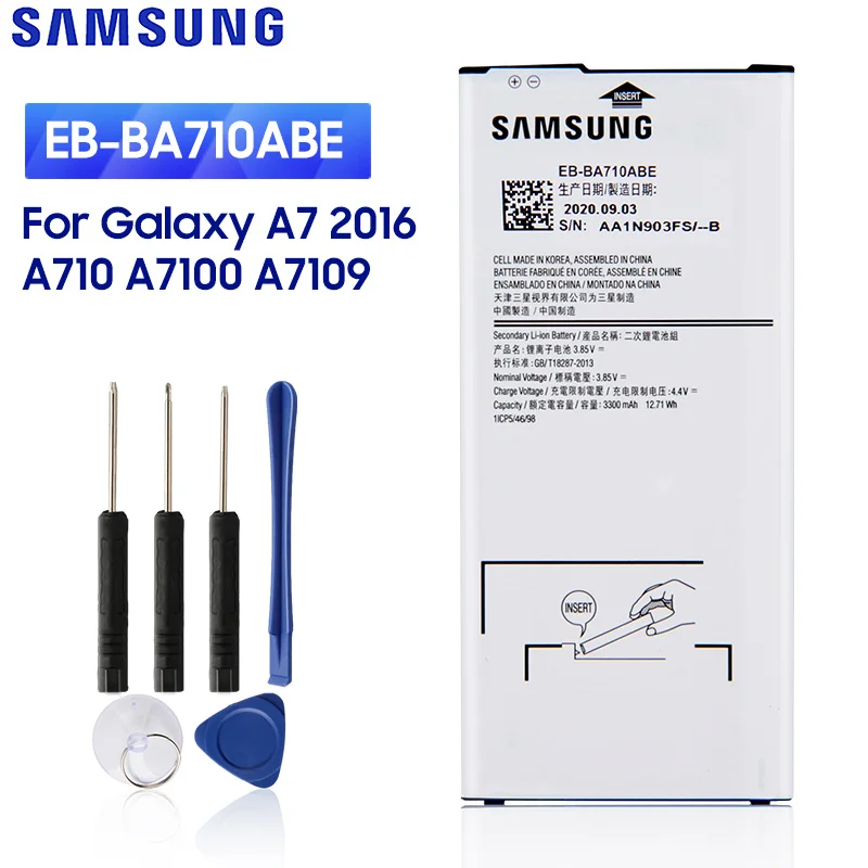 SAMSUNG Original Replacement Battery EB-BA710ABE For Samsung GALAXY A7 2016 A7109 A7100 A710F A710 EB-BA710ABA 3300mAh | Мобильные