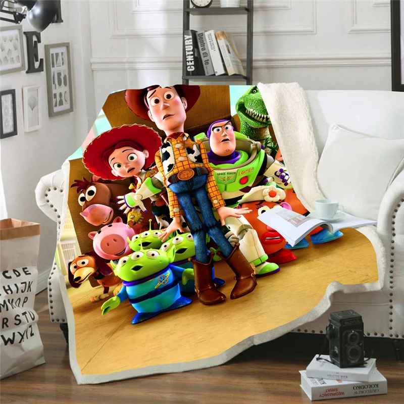 

Home Textile Disney Cartoon Comfort Soft Blanket Toy Story 3D Printed Buzz Lightyear Series Couches for Boys and Girls Bedding