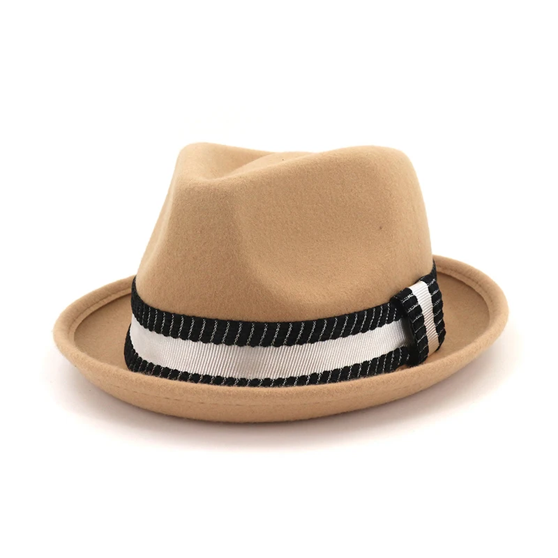 Camel FS, английская Ретро женская шляпа, топ, джаз, шляпа, осень, зима, шерсть, фетровые шляпы, для мужчин, котелок, кепка, классическая версия, женская, официальная, черная, красная - Цвет: Camel