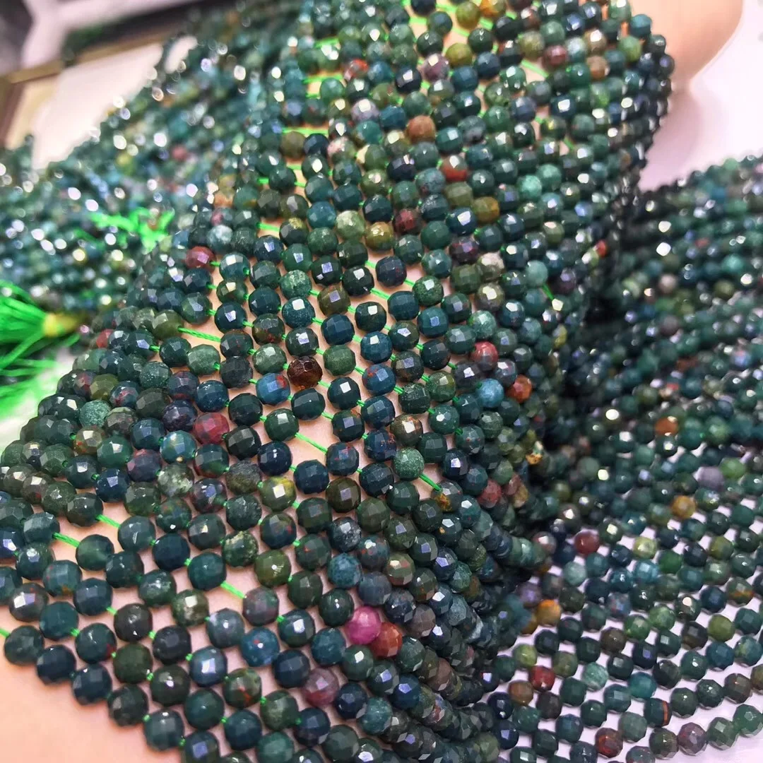 Натуральные кристаллические зеленые опаловые граненые бусины 3-4,5 мм полуфабрикат для создания ювелирных изделий подвески DIY-браслет 39 см.