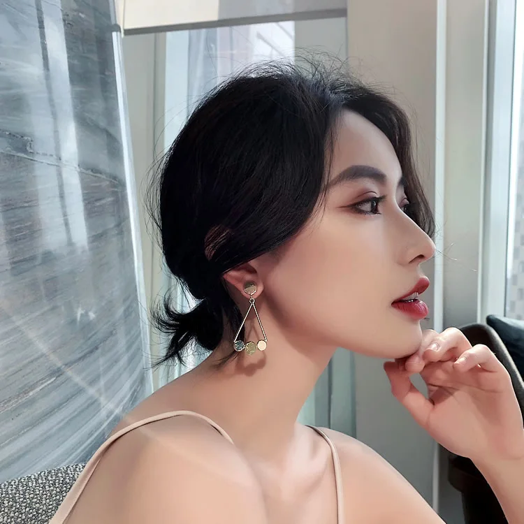 

Fashion Morandi Color Earrings for Woman Female Simple Wild Needle Temperament Long Ear Rings 2020 New Gift