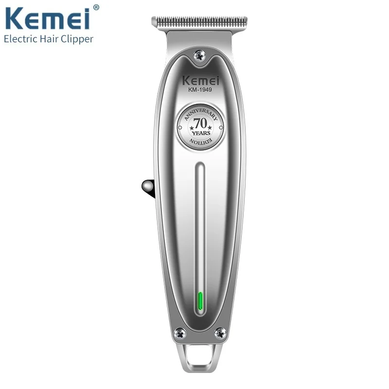 

Kemei Professional Hair Clipper All Metal Men Electric Cordless Hair Trimmer 0mm Baldheaded T Blade Finish Haircut Machine 1949