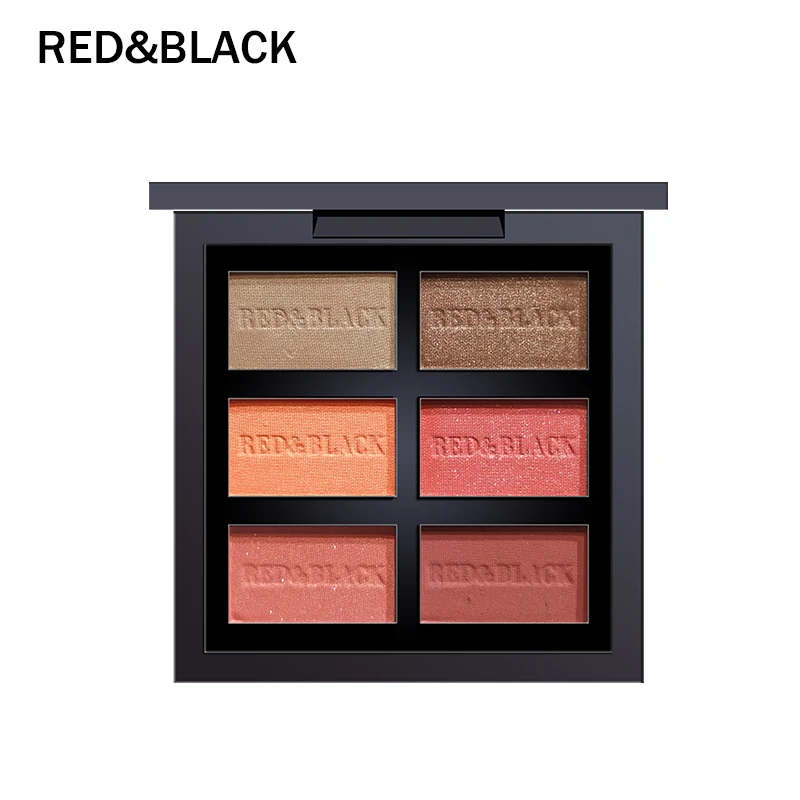 Палитра теней для век водостойкие блестящие матовые пигменты красного и черного
