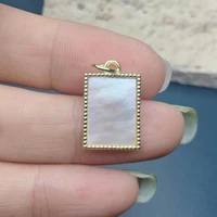 fashion mother of pearl shell square pendant charms for jewelry making diy necklace earrings accessories wholesale