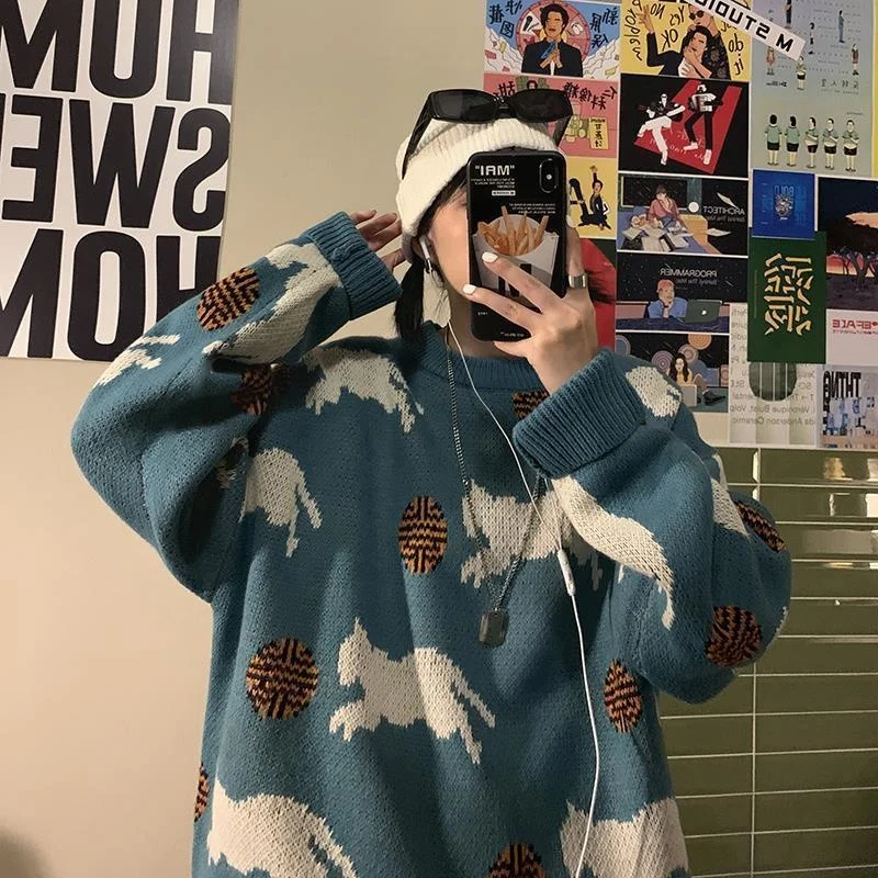 

Зимний свитер в стиле ретро, женские свободные новые универсальные топы, зимние женские модные пуловеры, женские свитера, корейские Топы
