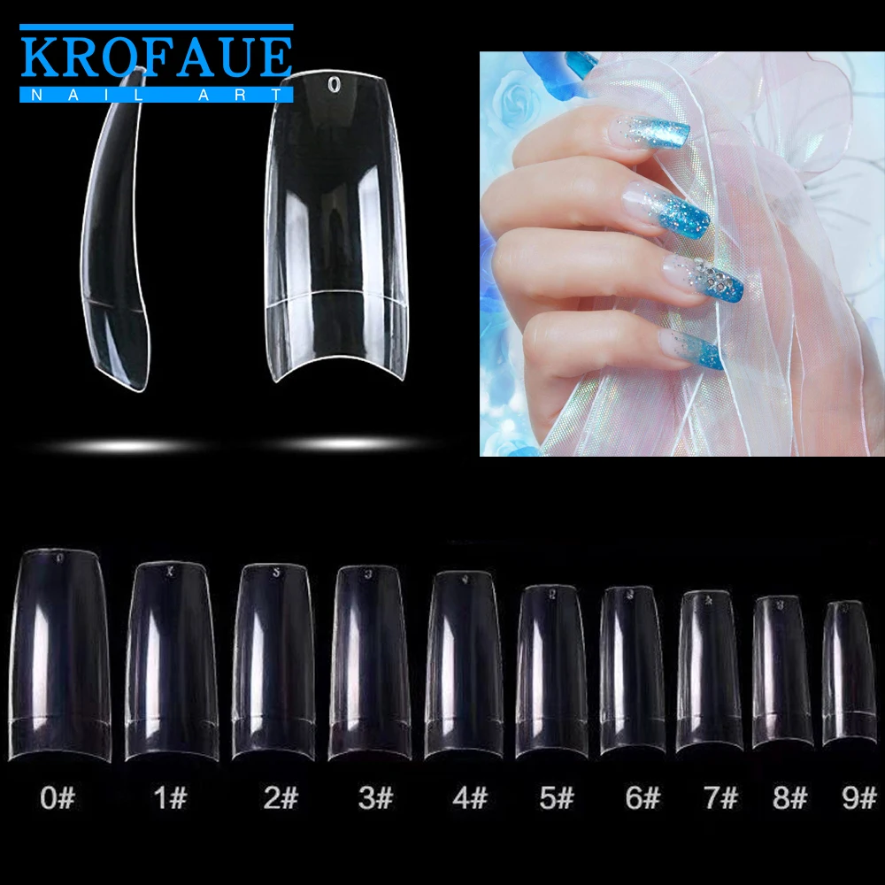 

Накладные ногти, полуобложка, Типсы для французского маникюра, 500 искусственных ногтей, прозрачные искусственные ногти, натуральный маникю...