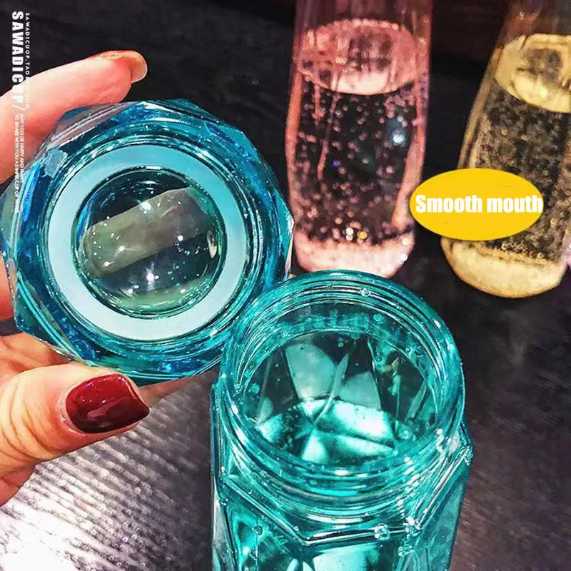 Милая креативная стеклянная чашка для воды с бриллиантами 401 500 мл Бессвинцовая