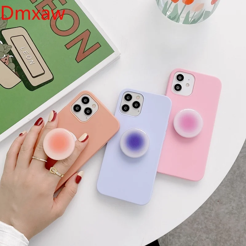 Gradient Bracket Phone Case For Huawei P50 Pro Nova 8 SE Y7A Mate 20X 10 Lite Honor 20 30 Soft Holder Stand Cover | Мобильные