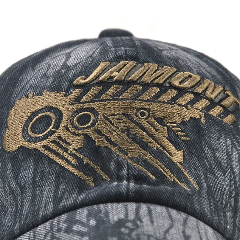 Бейсбольная Кепка Snapback из 100% хлопка с эффектом потертости вышивкой для мужчин