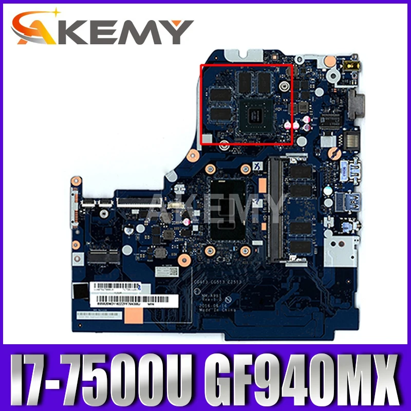 Akemy Оригинал для Lenovo 510-15IKB Материнская плата ноутбука Nm-A981 5B20M31162 материнская с