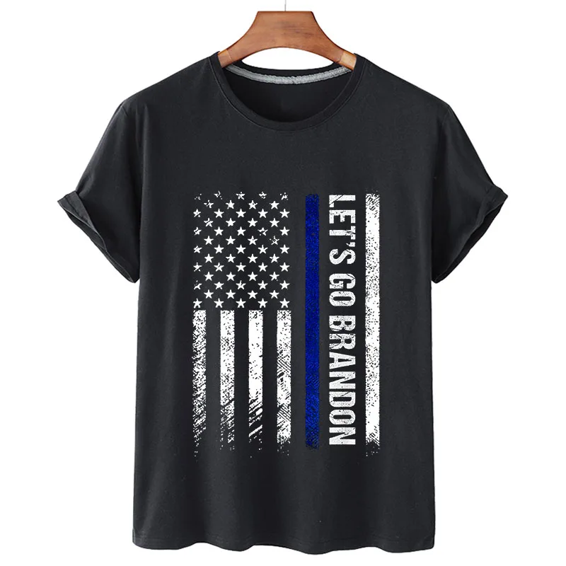 

Let's Go Brandon Personality Printed Crew Neck T-Shirt Summer Fashion Large U.S.A Funny Anti Biden Short Sleeve Couple Pullover