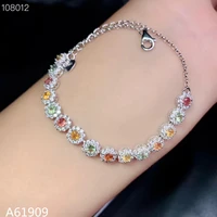 kjjeaxcmy boutique jewelry 925 sterling silver inlaid natural color sapphire female bracelet support detection mini