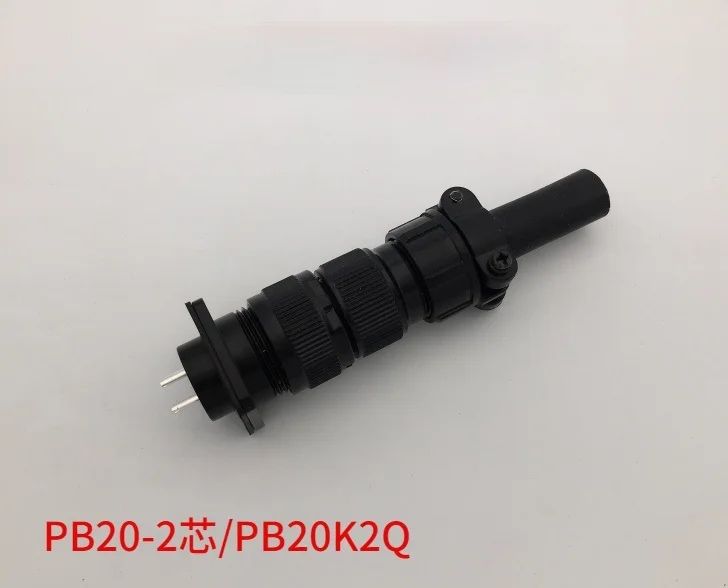

Aviation Plug Socket PB20-2 Core PB20K2Q Black Servo Motor Connector Opening 20MM