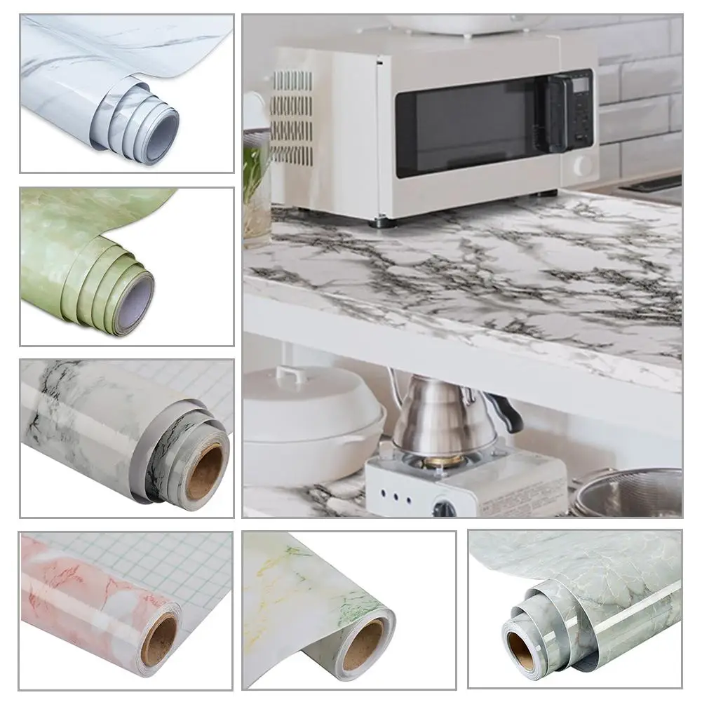 

Marble Self Adhesive Waterproof Wallpaper Marble Vinyl Film Adhesive Peel-and-Stick Decorative Contact Paper Wall Sticker for Ba