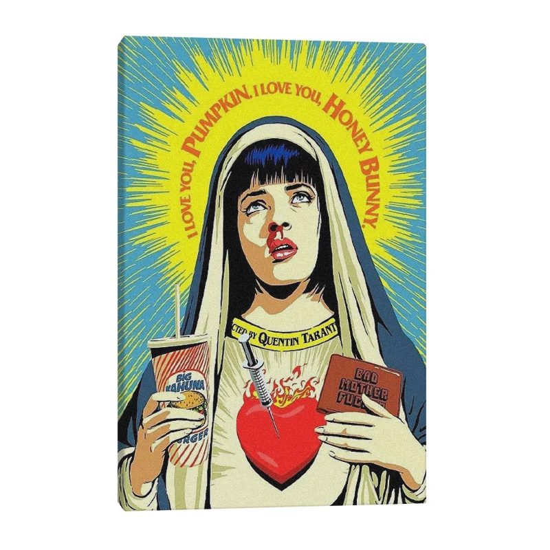 

Pulp fiction pop art Trippy Painting wall Art Canvas for Living room home bedroom study dorm decoration prints