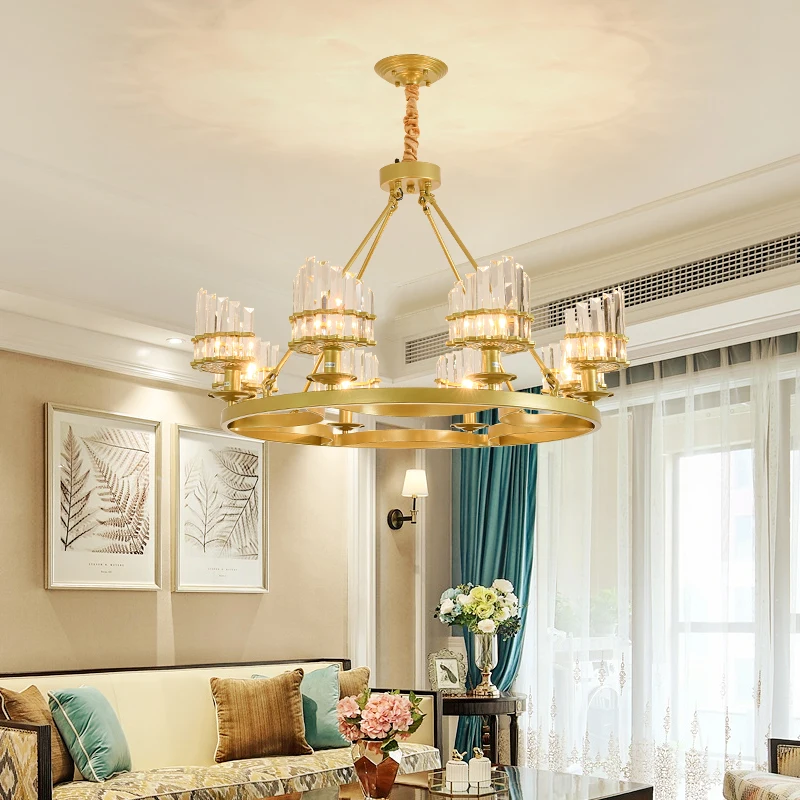 Подвесные светодиодные светильники с кристаллами в скандинавском стиле золотой