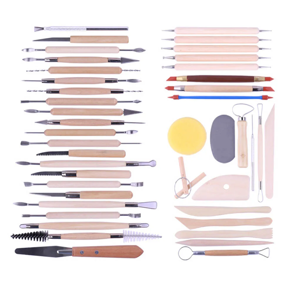 43pcs tool 22/43 шт. инструменты для керамики глины Скульптура инструменты для полимера, инструмент для лепки керамика Моделирование резные сглаживания воск комплект - Цвет: 43pcs tool