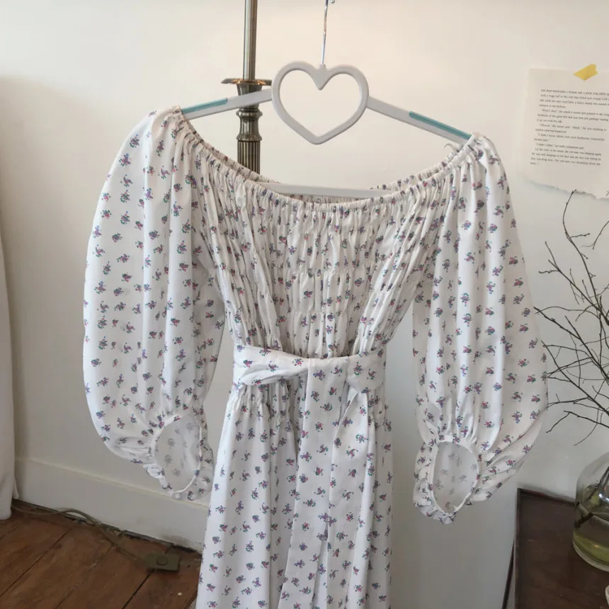 

Summer New Off Shoulder Party Dresses Women Robe Harajuku Print Flare Loose Sundress Vestido