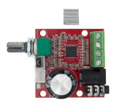 Red 12 В мини Hi-Fi PAM8610 аудио стерео усилитель доска 2X10 Вт двухканальный D Класс(высокая эффективность) Регулировка громкости - Цвет: Red