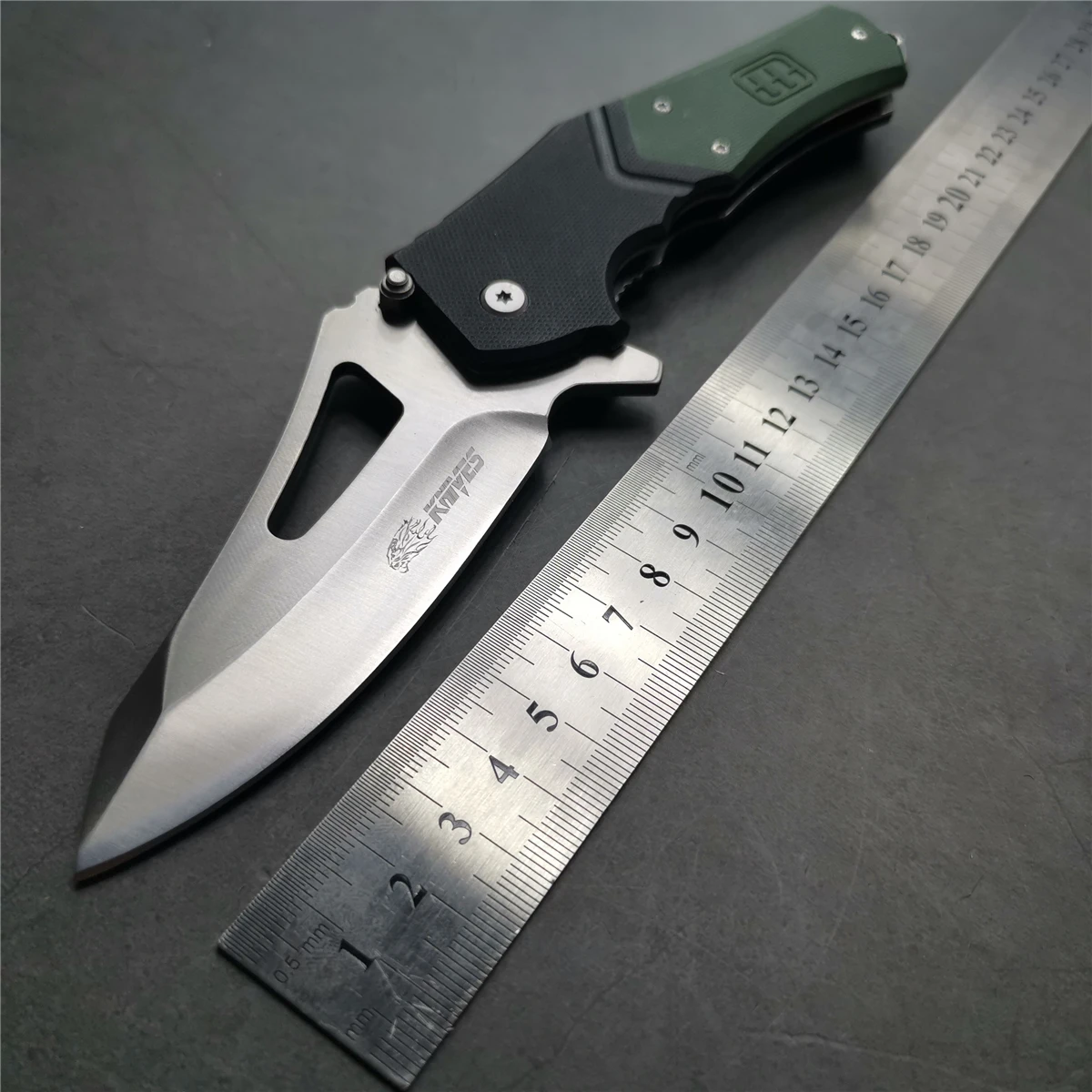 Карманные ножи 9 &quot55 56HRC 7Cr13 лезвия Быстрый открытый G10 Ручка черный зеленый