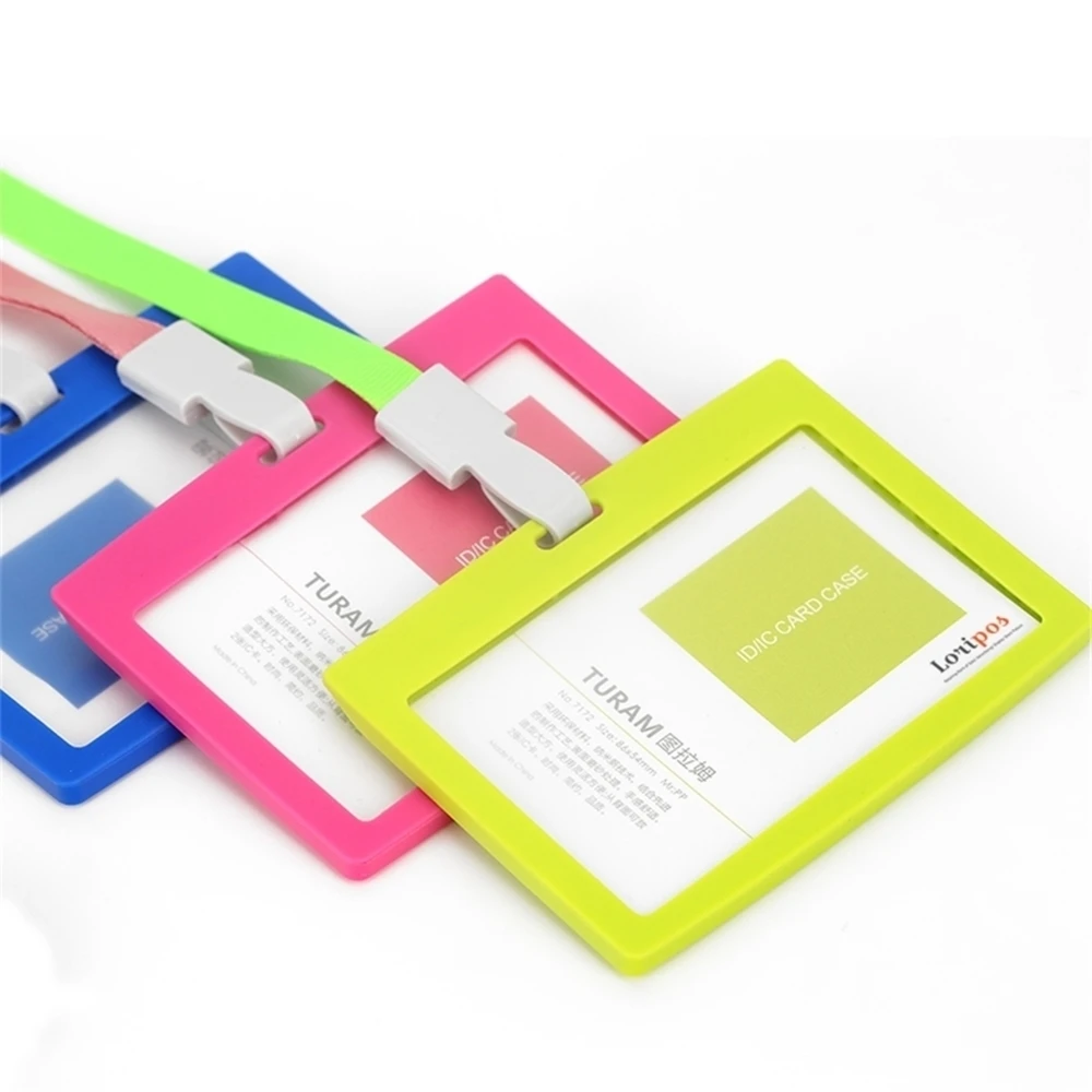 

Color Id Candy Case Business Card Holder Employee Badge With 7647 Lanyards Company Supplies(standard Size 86*54mm)