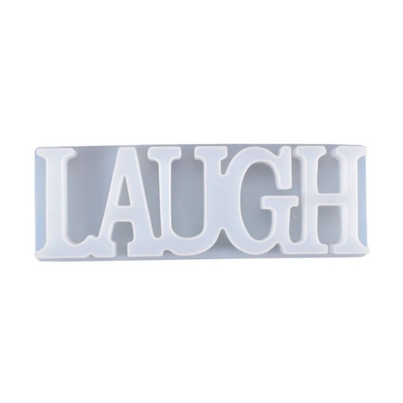 

Crystal Epoxy Resin Mold DIY LAUGH Words Doorplate Listed Casting Silicone Mould K3KC