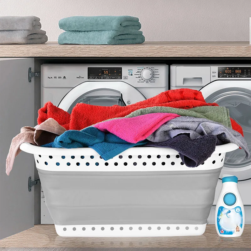 

Collapsible Laundry Basket Space Saving Folding Cloth Washing Storage Container FU