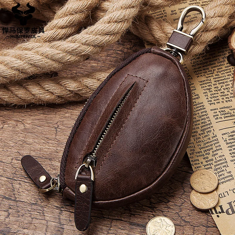 Модная мужская сумка для ключей из натуральной кожи маленький кошелек монет