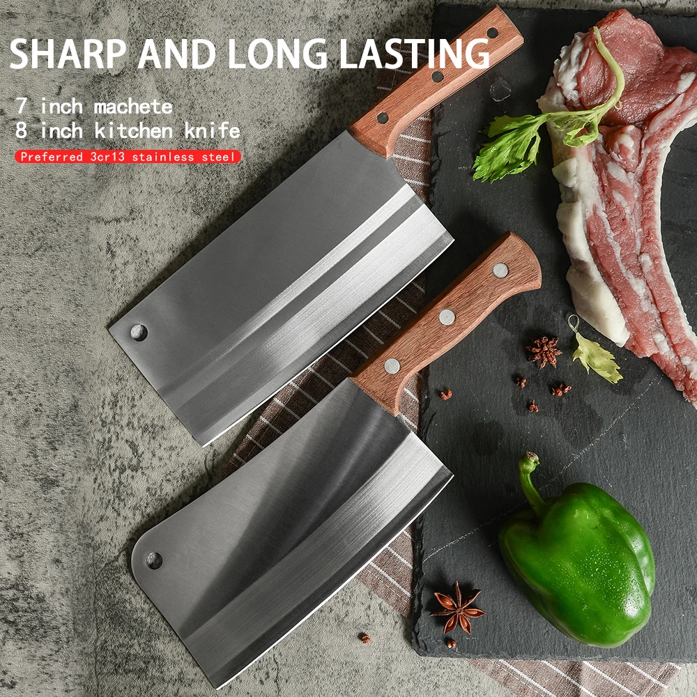 

7/8 inch Butcher Knives Little Cook Knife Handmade Forged Chinese Style Chopping Knife High Carbon German Steel Meat Cleaver