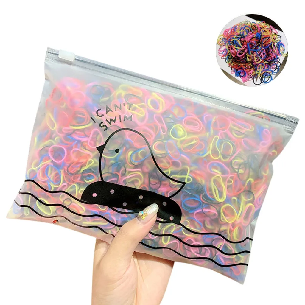 

1000 PCS/Pack Girls Colorful Small Disposable Rubber Band Gum Ponytail Holder Elastic Hair Band Fashion Hair Accessories 2021