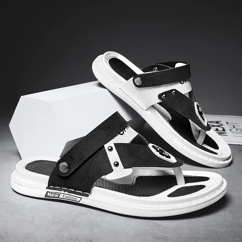 

Leather Sandals for Men Walking Slip on Comfort Slide Outdoor Leisure Business Summer Slippers Beach Sport Breathable Shoe