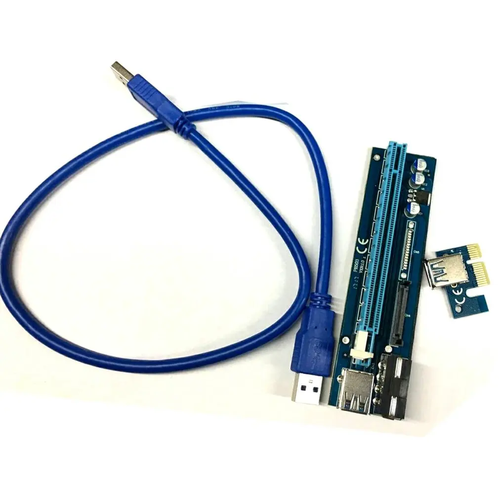 

PE503 Mining Cable Appropriative Adapter Card Transfer Line 4PIN+SATA With Motherboard For Win7/8/10 1X To 16X