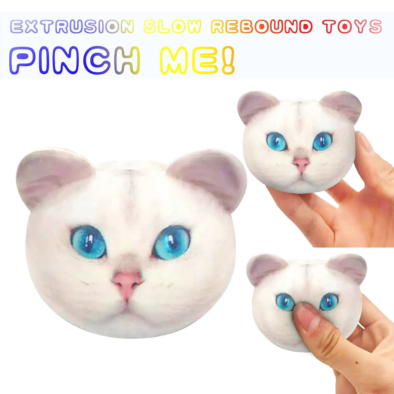 

Simulation Cat Head Decompression Toys Slowly Rising, Animal Head Release Pressure Toy For Adults Kid To Relieve Anxiety