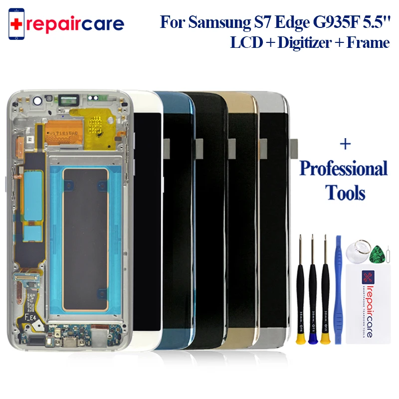 ЖК-дисплей Super AMOLED для Samsung Galaxy S7 Edge 5 дюйма G935 G935F цифровой преобразователь