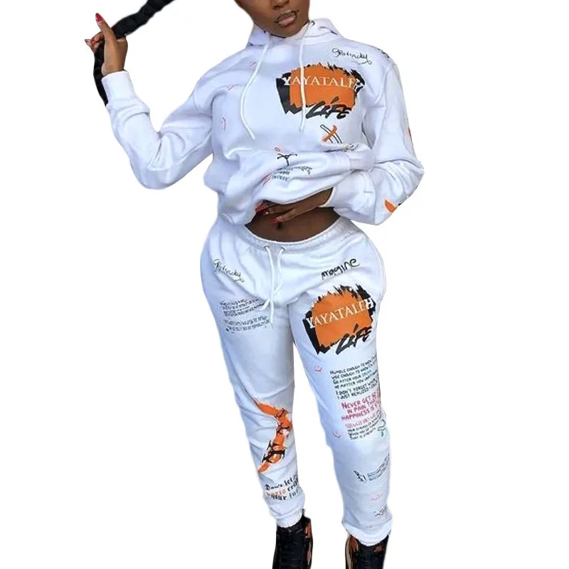 Женский спортивный костюм из двух предметов толстовка с капюшоном и брюки