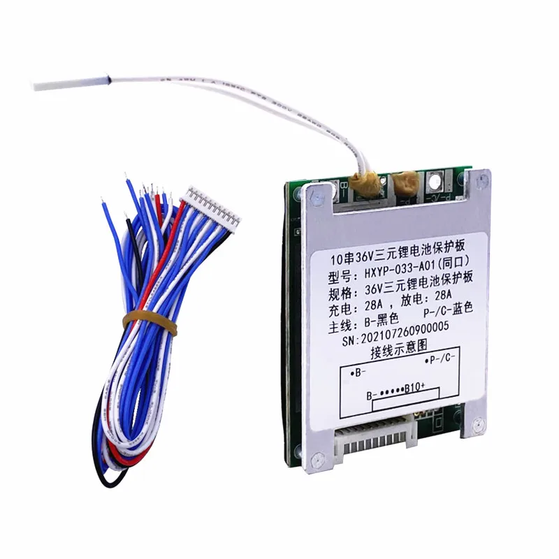 

Защитная плата 36 в 10S BMS 32 в 50 А для тройной литиевой батареи, печатная плата PCM для электровелосипеда, предотвращения перезарядки, зажигания