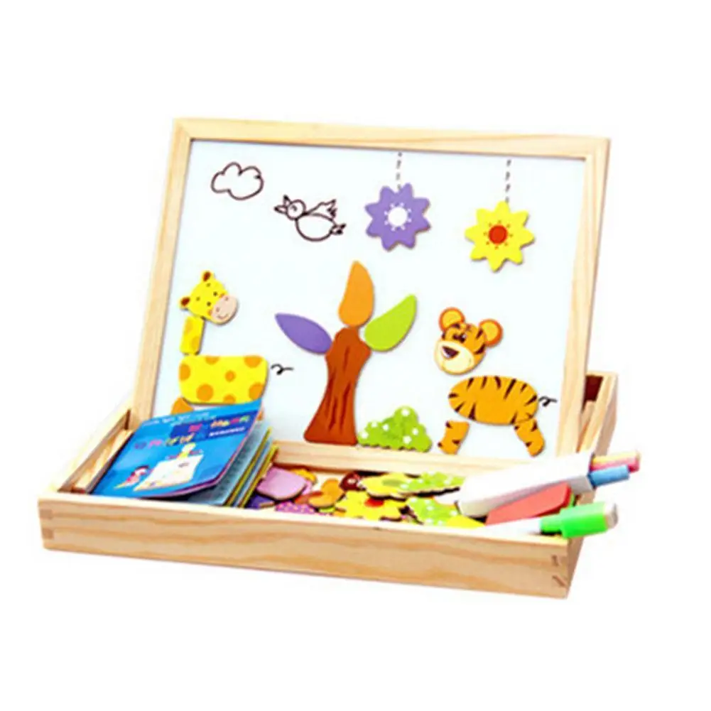 

3D Jigsaw Wooden Cartoon Animal Puzzle Toys For Kids Board Education Preschool Tool Children Blackboard Early Learning Draw P7F8