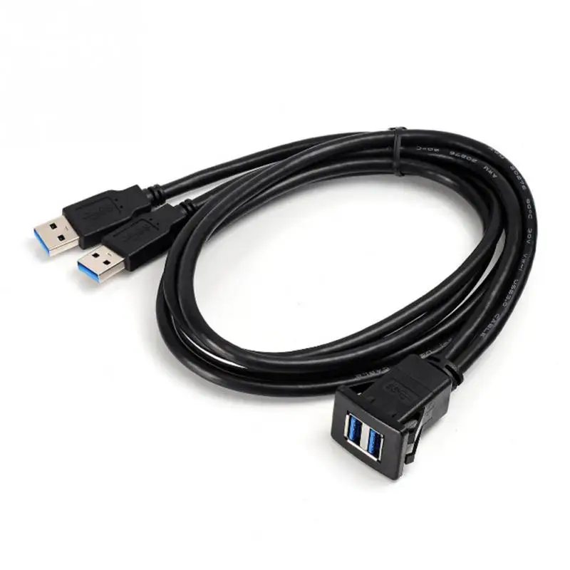 1 м зарядный удлинитель с двумя портами USB3.0 квадратная Водонепроницаемая линия